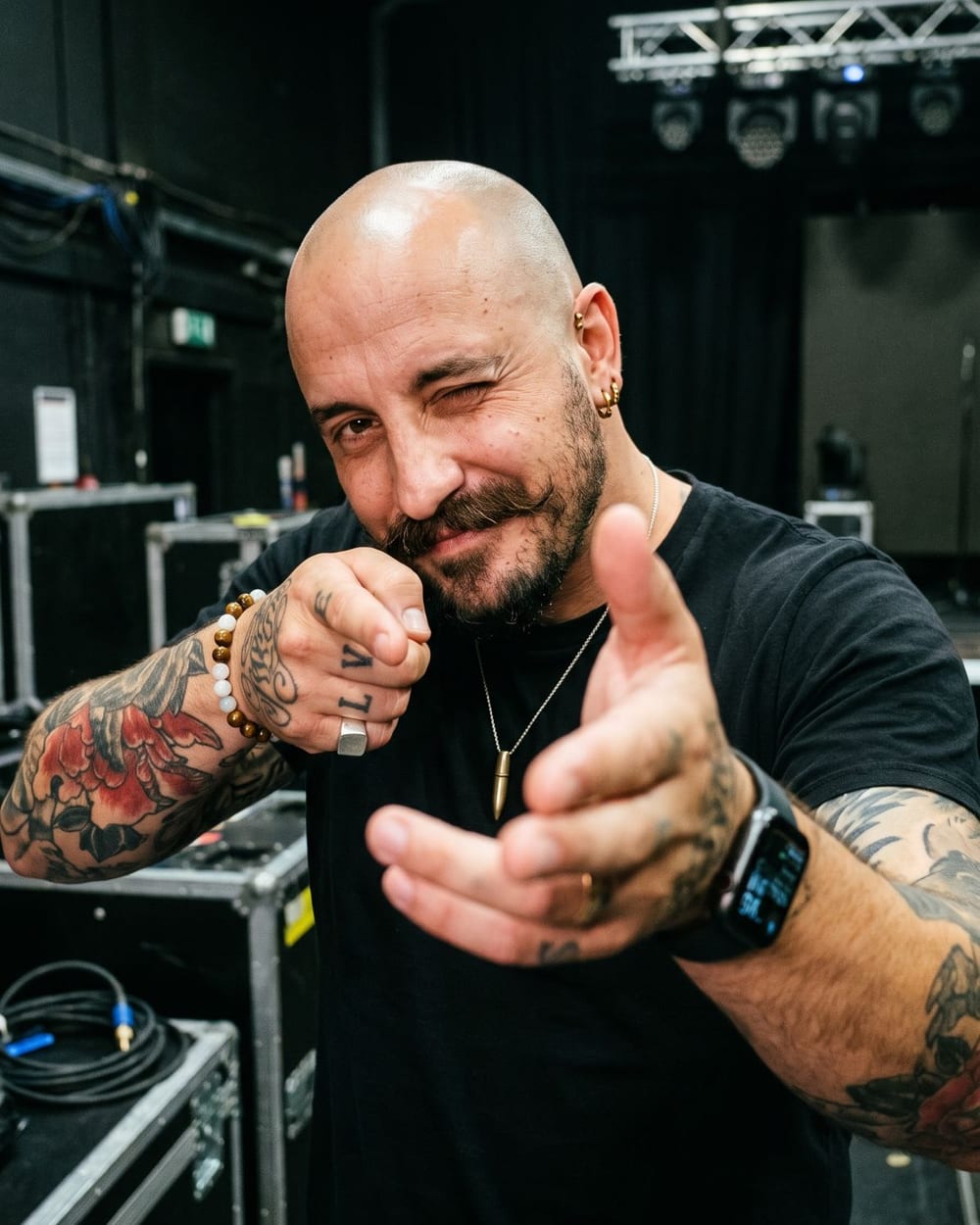Aymeric Baranowski, alias Mustache, en backstage